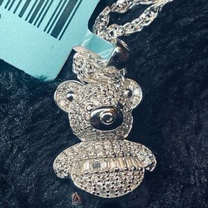 Silver Bear Pendant Necklace
